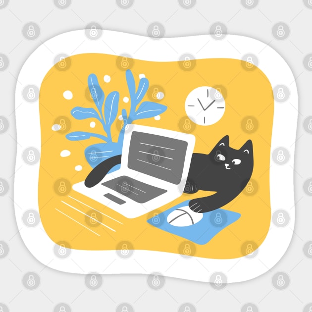 Coding time Sticker by artful_meows